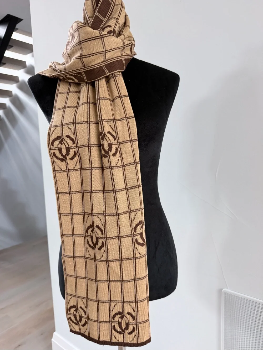 Brown Women's Fashion Scarf and a hat matching set